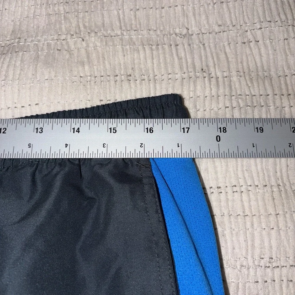 Nike‎ Mens Swim Trunks Shorts XXL Black Blue Lined Athletic Beach Swimwear
